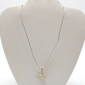 Sterling Silver Hummingbird Necklace With Intricate Detailing Tube Chain